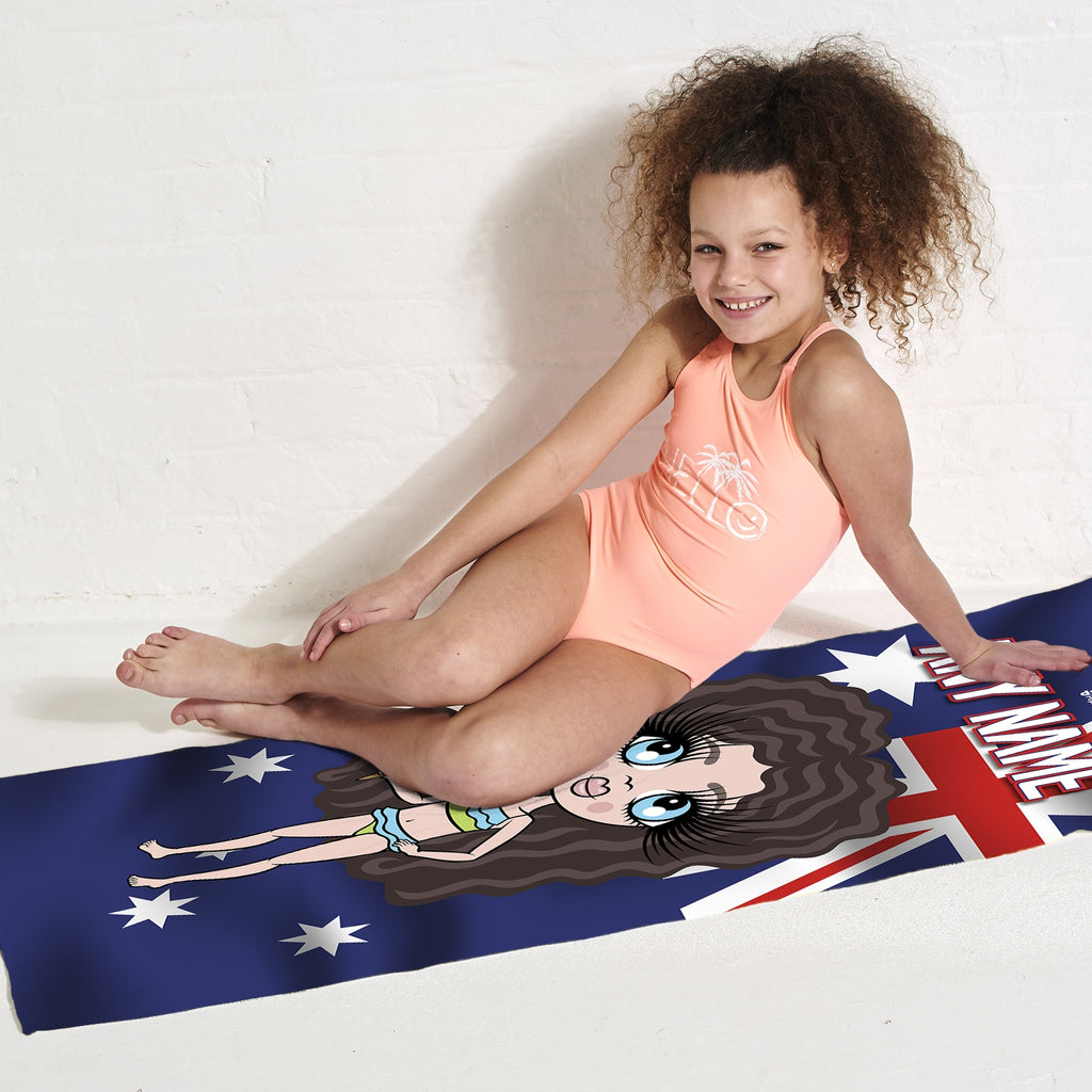 ClaireaBella Girls Australia Flag Beach Towel - Image 3