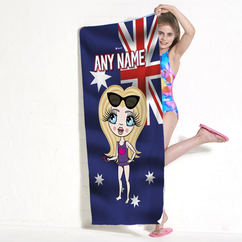 ClaireaBella Girls Australia Flag Beach Towel - Image 4
