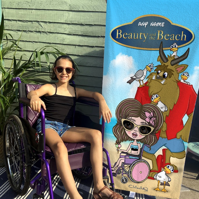 ClaireaBella Girls Beauty & The Beach Wheelchair Beach Towel - Image 3