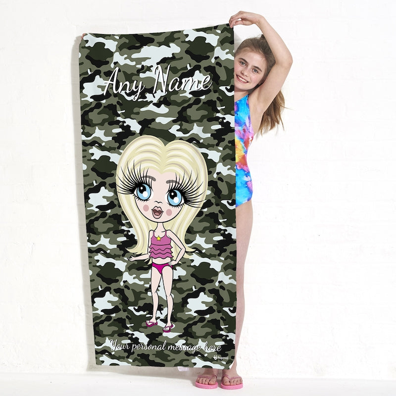 ClaireaBella Girls Camo Beach Towel - Image 3