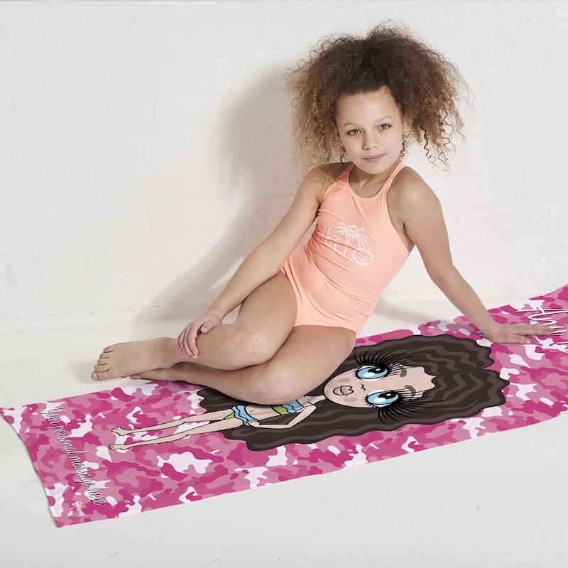 ClaireaBella Girls Camo Beach Towel - Image 2