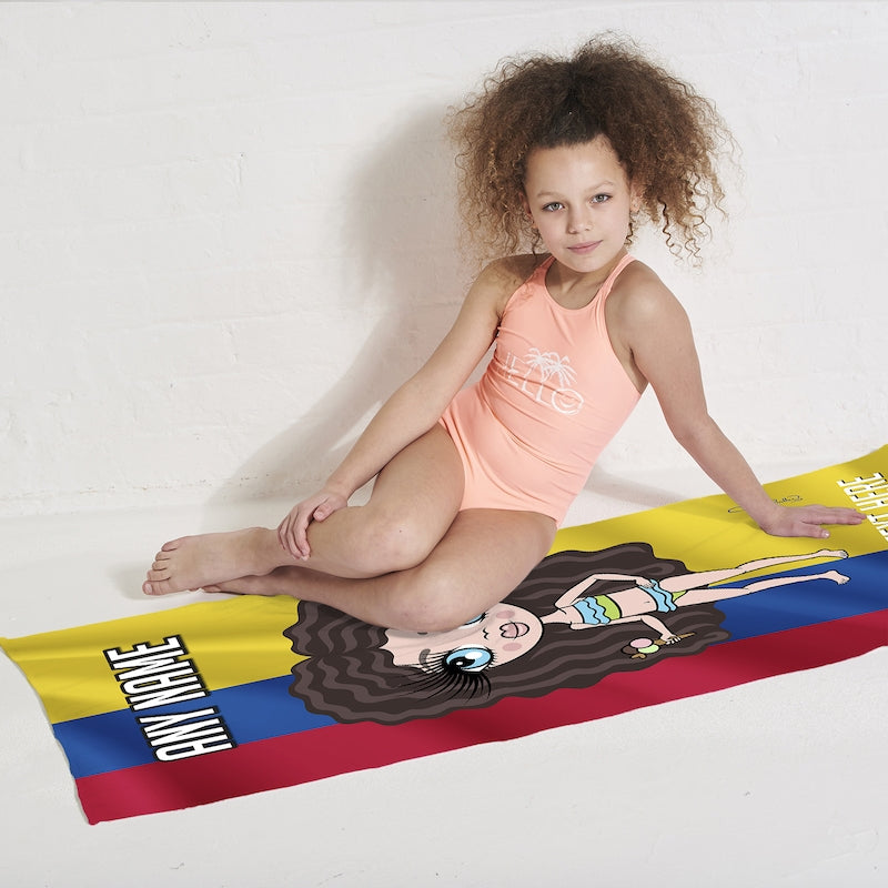 ClaireaBella Girls Columbian Flag Beach Towel - Image 4