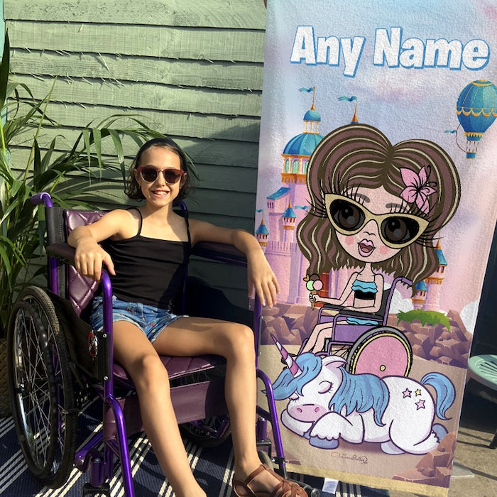 ClaireaBella Girls Dreamland Wheelchair Beach Towel - Image 3