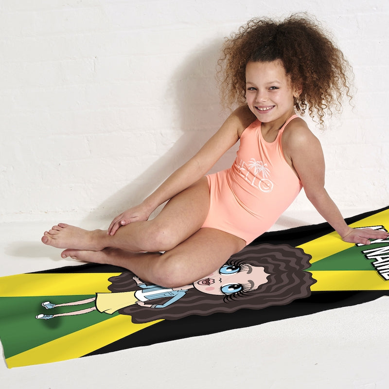 ClaireaBella Girls Jamaican Flag Beach Towel - Image 4