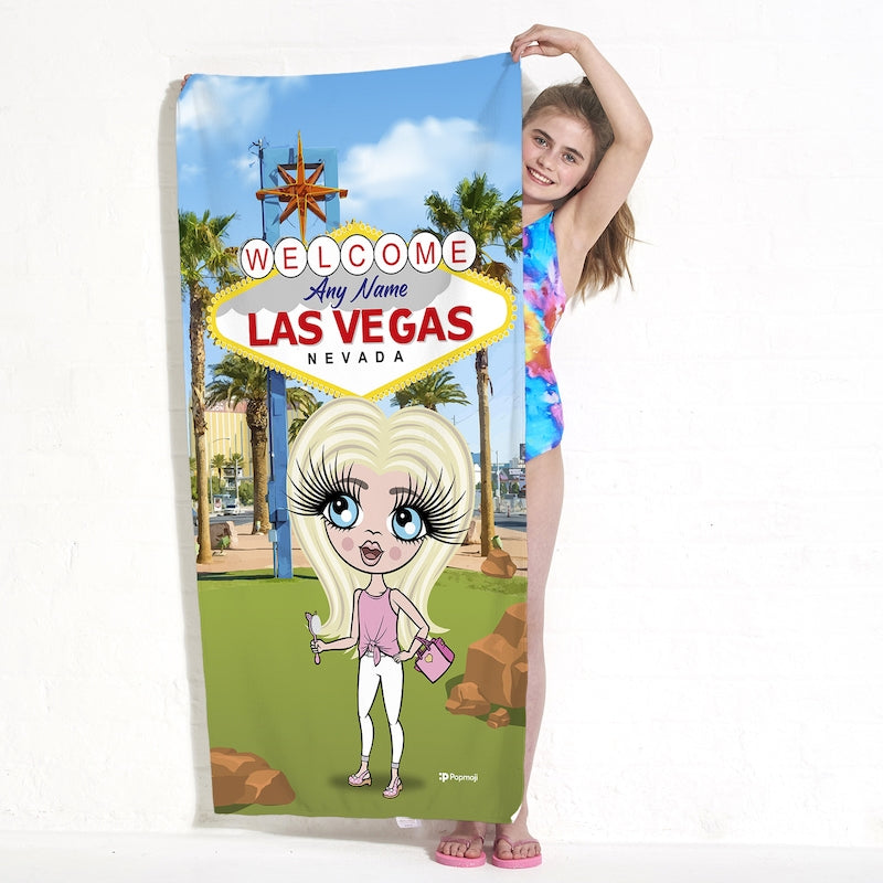 ClaireaBella Girls Las Vegas Beach Towel - Image 1