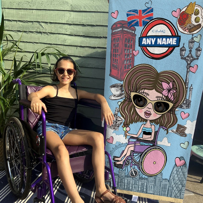 ClaireaBella Girls Love London Wheelchair Beach Towel - Image 2