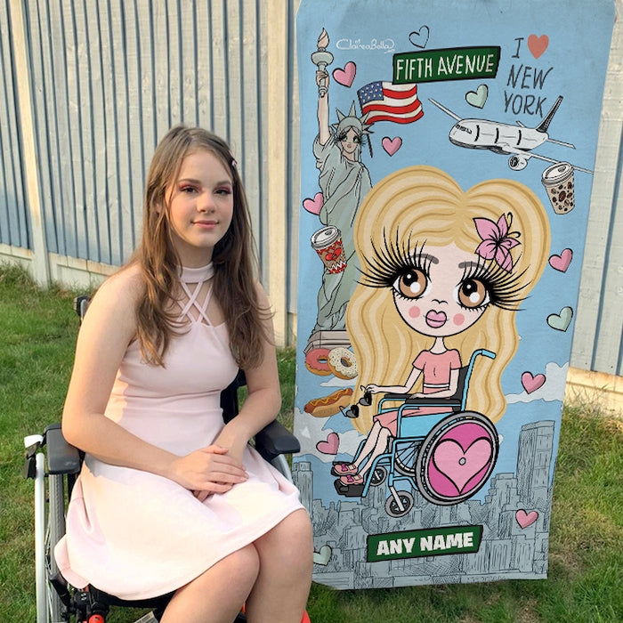 ClaireaBella Girls Love NY Wheelchair Beach Towel - Image 2