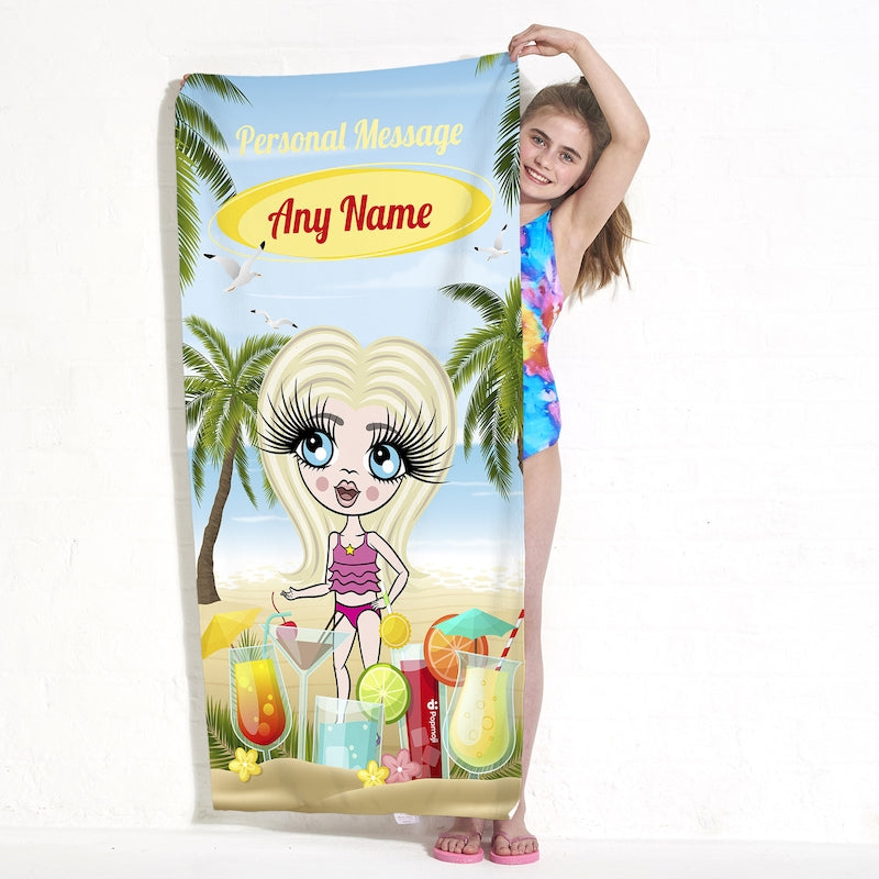 ClaireaBella Girls Beach Mocktail Party Beach Towel - Image 4
