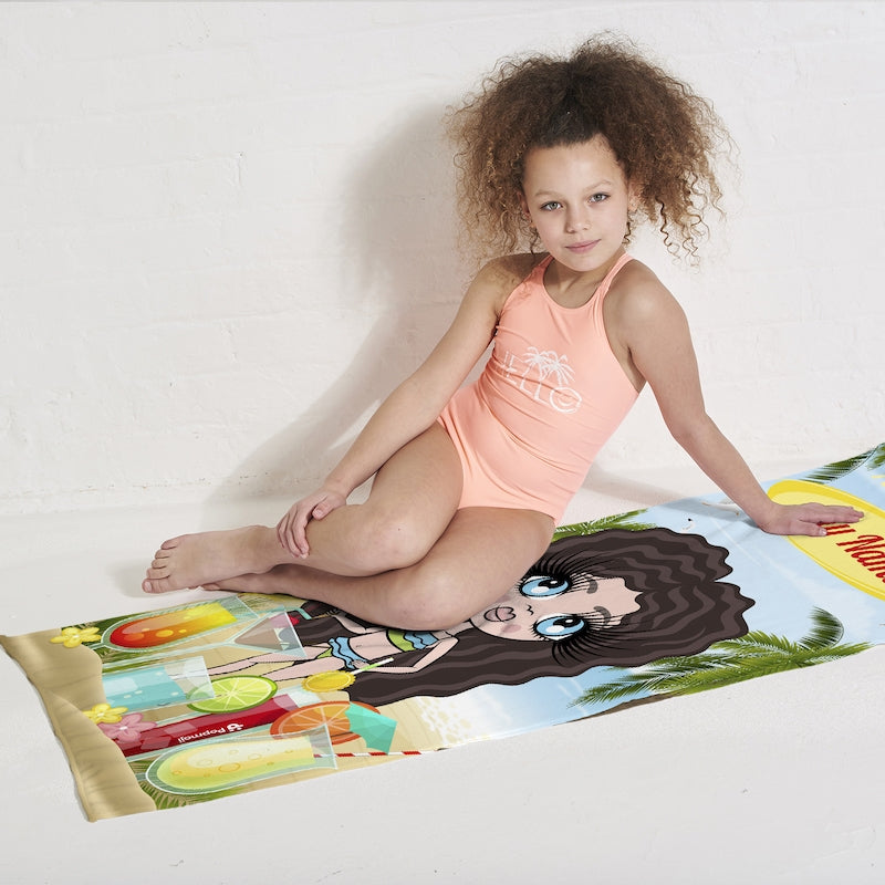 ClaireaBella Girls Beach Mocktail Party Beach Towel - Image 3