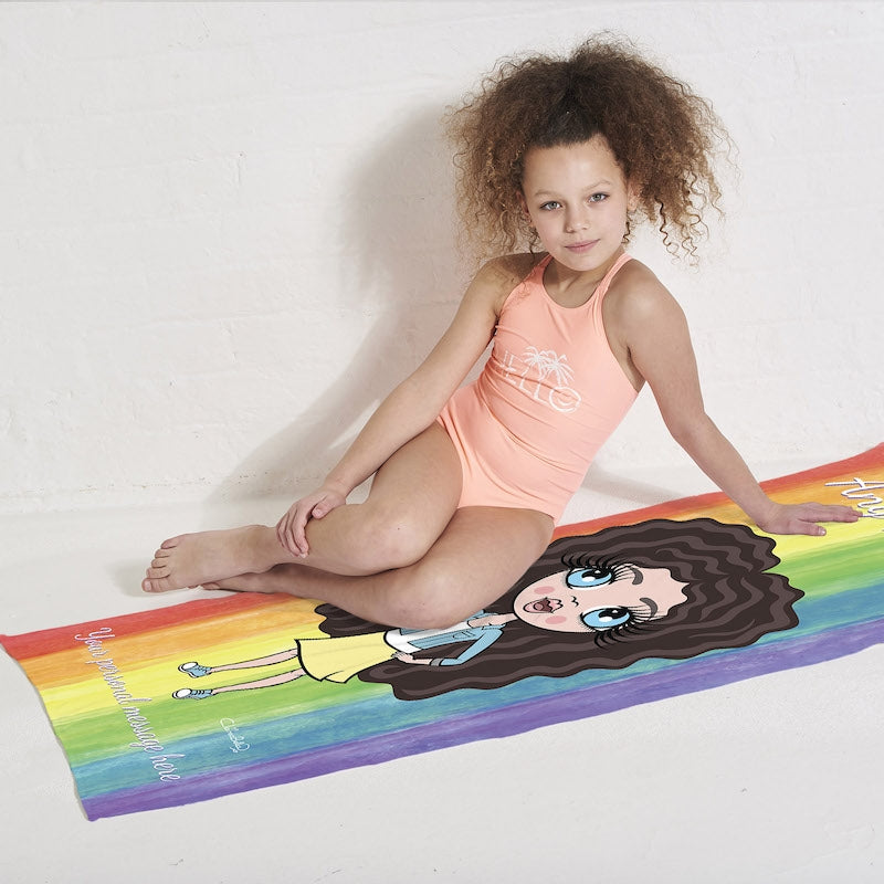 ClaireaBella Girls Rainbow Fun Beach Towel - Image 4