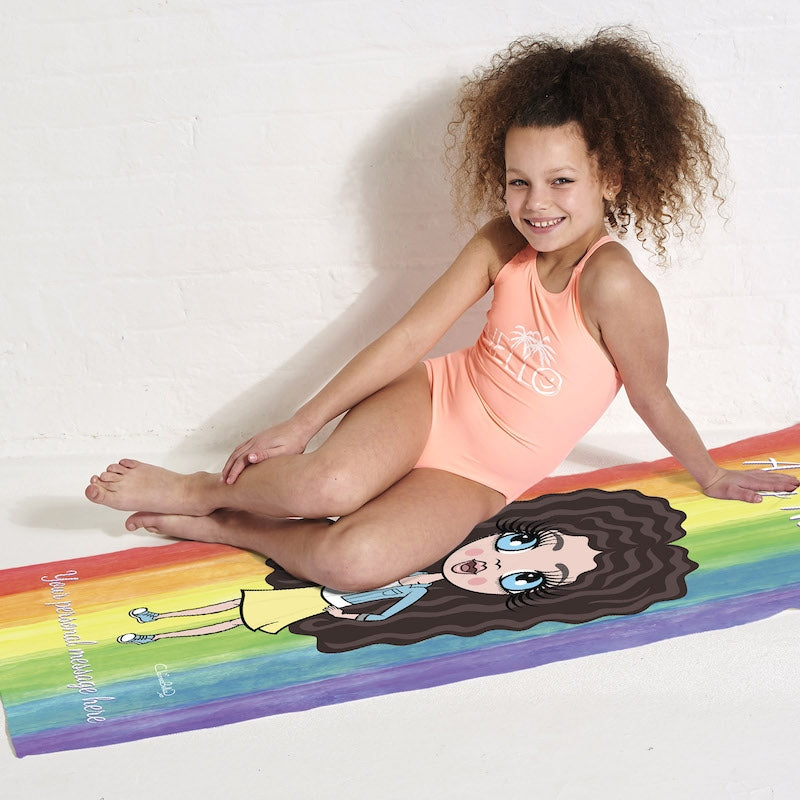 ClaireaBella Girls Rainbow Fun Beach Towel - Image 2