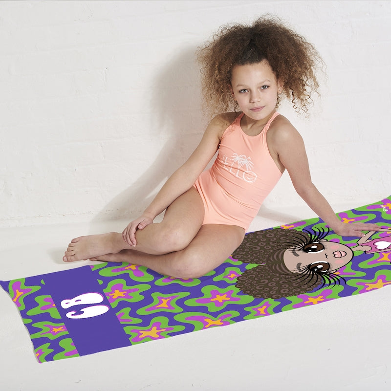 ClaireaBella Girls Personalized Flower Power Beach Towel - Image 3