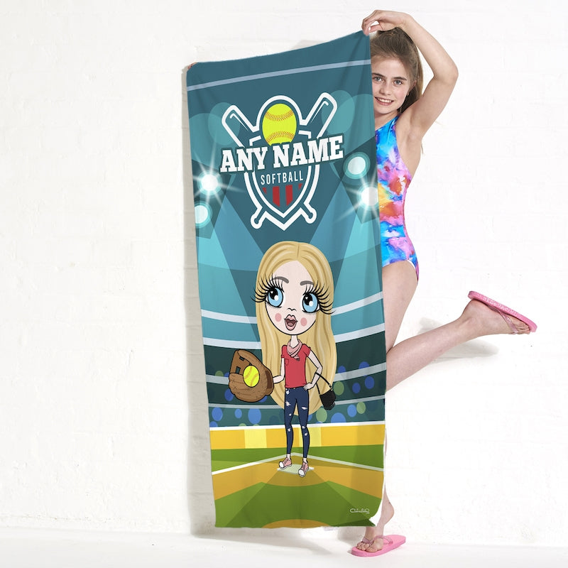 ClaireaBella Girls Softball Beach Towel - Image 3