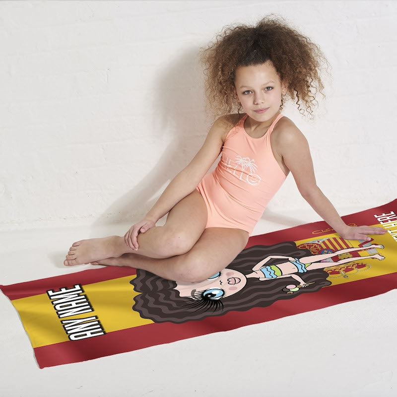 ClaireaBella Girls Spanish Flag Beach Towel - Image 2