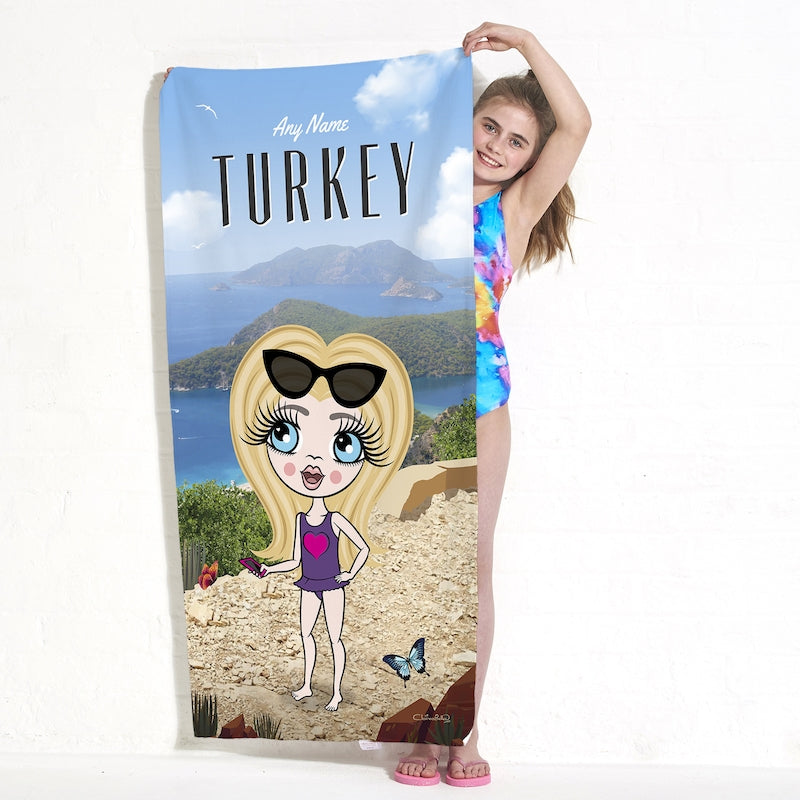 ClaireaBella Girls Turkey Beach Towel - Image 1