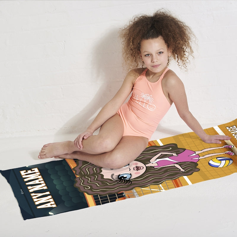 ClaireaBella Girls Personalized Volleyball Beach Towel - Image 3