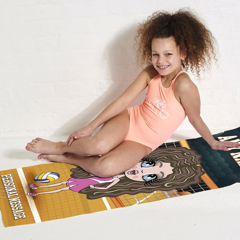 ClaireaBella Girls Personalized Volleyball Beach Towel - Image 4