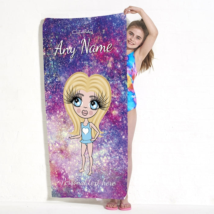 ClaireaBella Girls Galaxy Sparkle Beach Towel - Image 4