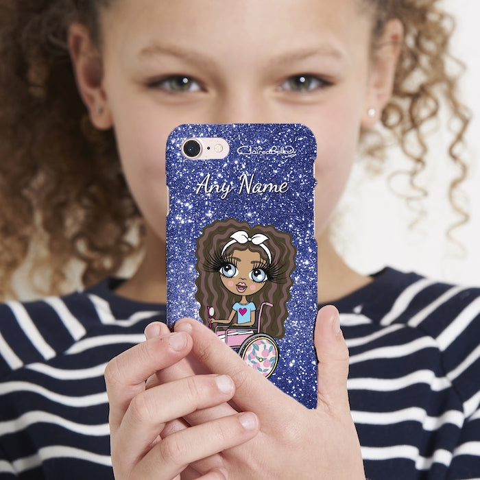 ClaireaBella Girls Wheelchair Personalized Glitter Effect Phone Case - Image 2