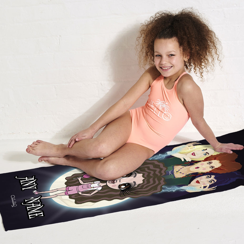 ClaireaBella Girls Mischievous Witches Beach Towel - Image 5