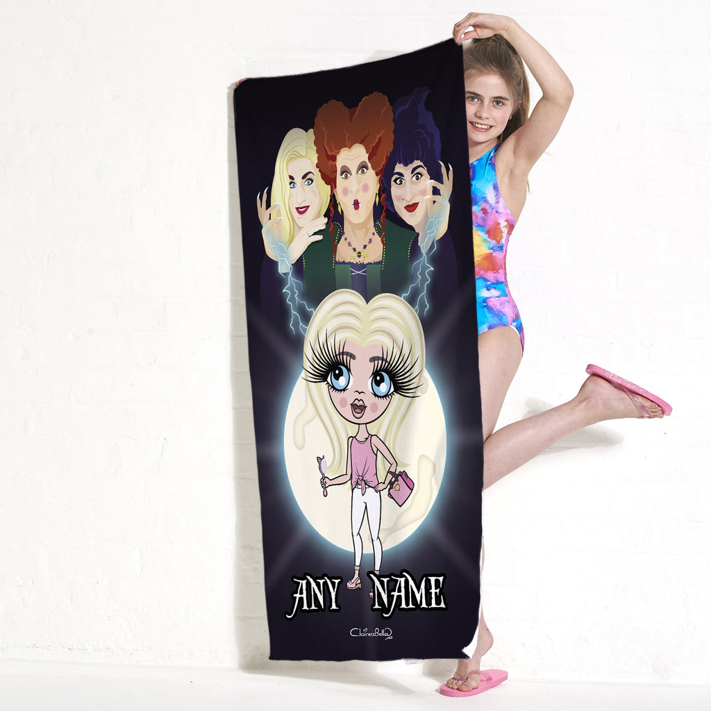ClaireaBella Girls Mischievous Witches Beach Towel - Image 2