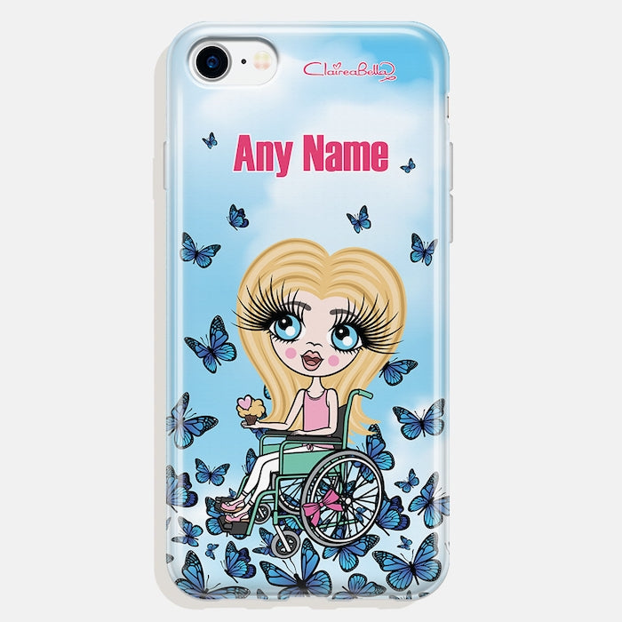 ClaireaBella Girls Wheelchair Personalized Butterfly Phone Case - Image 2