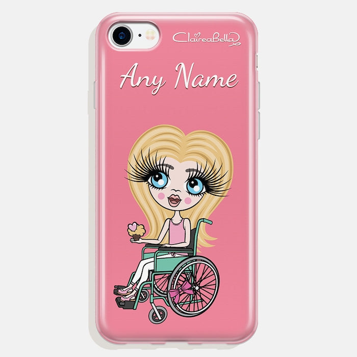 ClaireaBella Girls Wheelchair Personalized Pink Phone Case - Image 2