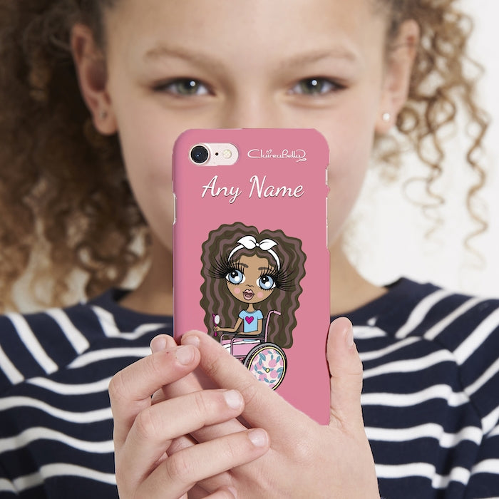 ClaireaBella Girls Wheelchair Personalized Pink Phone Case - Image 3