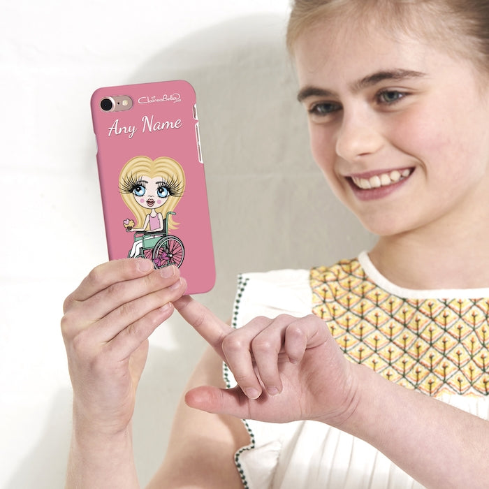 ClaireaBella Girls Wheelchair Personalized Pink Phone Case - Image 4