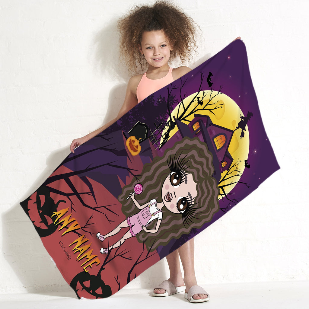 ClaireaBella Girls Haunted House Beach Towel - Image 1