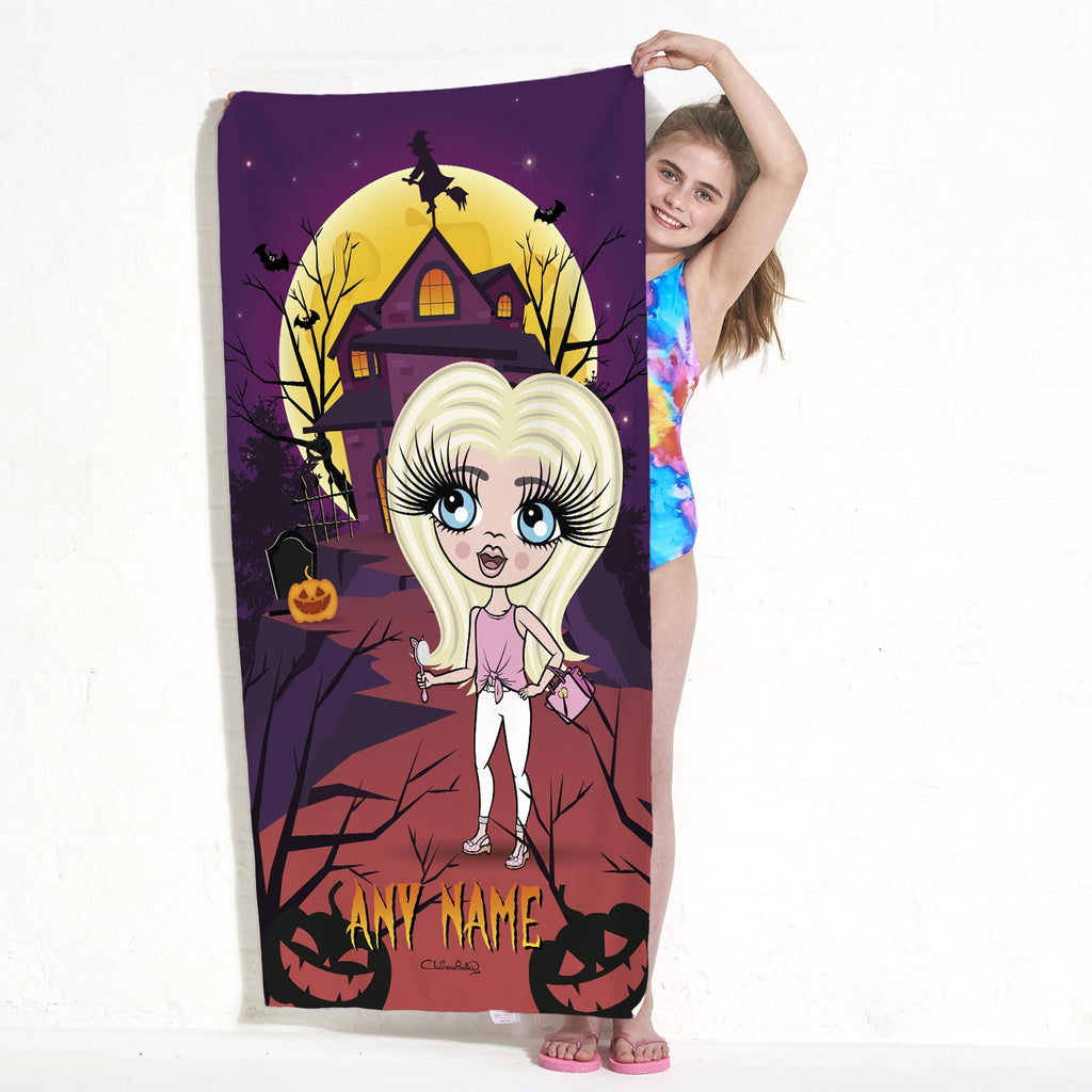 ClaireaBella Girls Haunted House Beach Towel - Image 2