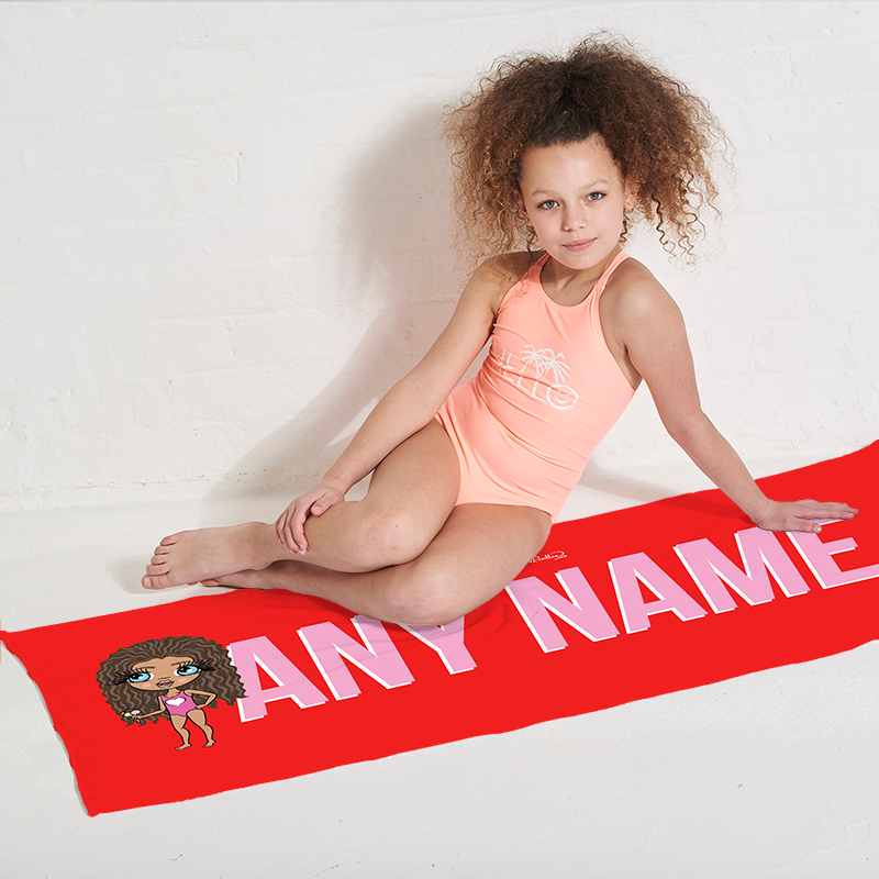 Popmoji Red Bold Name Beach Towel - Image 4