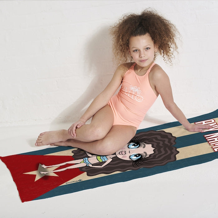 ClaireaBella Girls Love Cuba Flag Beach Towel - Image 5