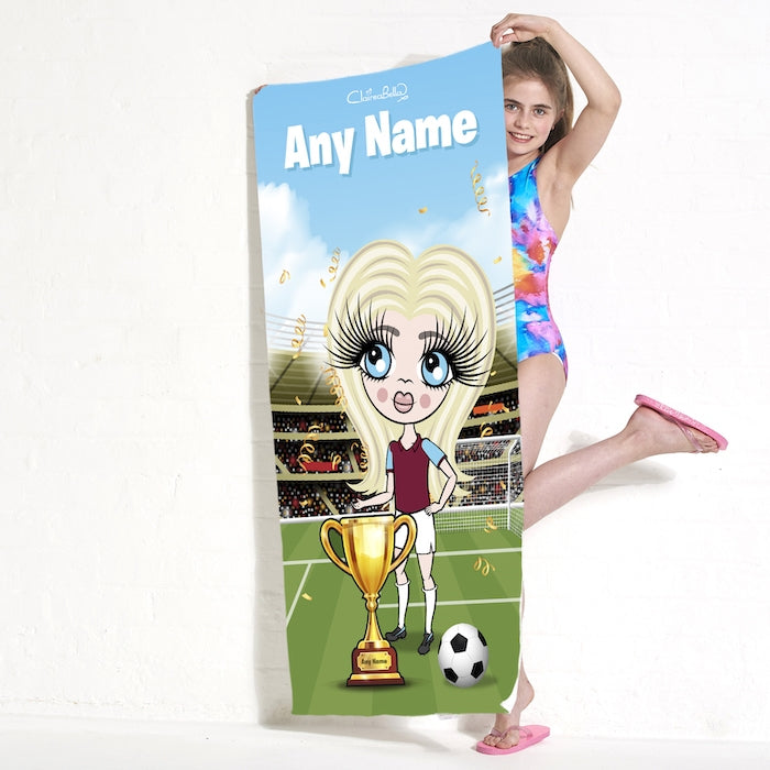 ClaireaBella Girls Football Champ Beach Towel - Image 2