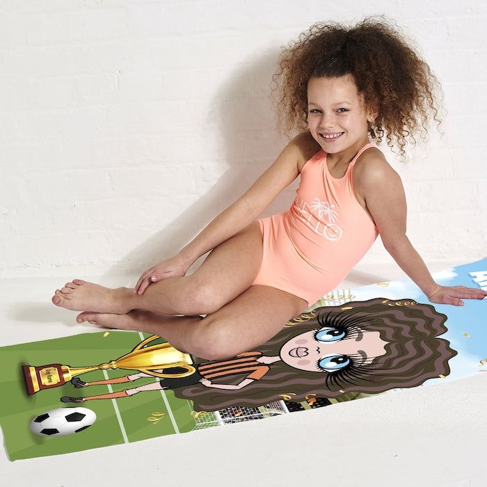 ClaireaBella Girls Football Champ Beach Towel - Image 5