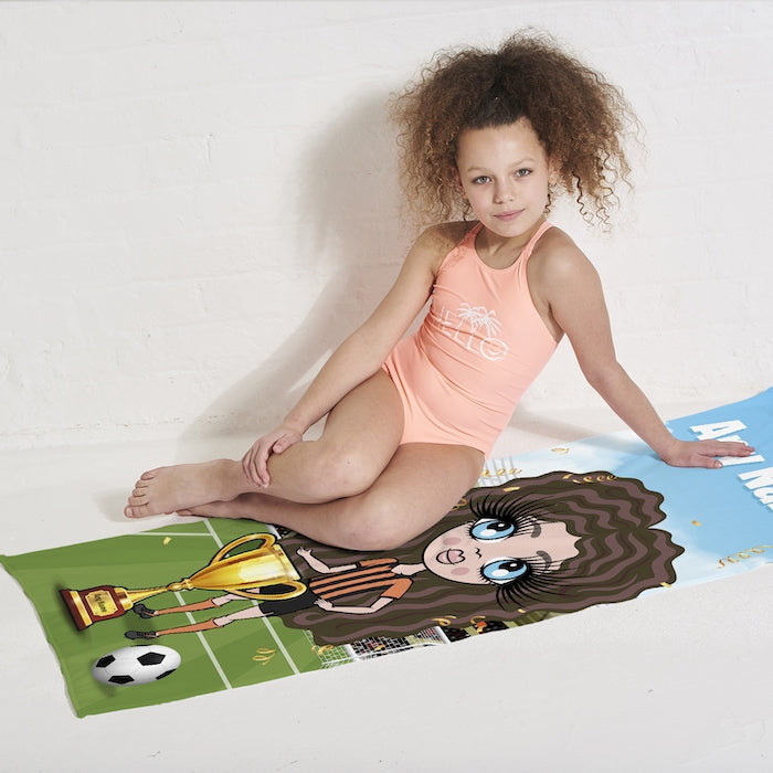 ClaireaBella Girls Football Champ Beach Towel - Image 3