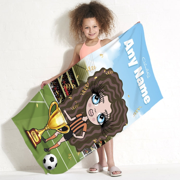 ClaireaBella Girls Football Champ Beach Towel - Image 1