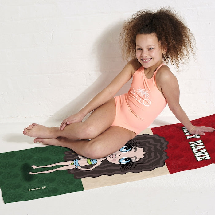 ClaireaBella Girls Love Mexico Flag Beach Towel - Image 3