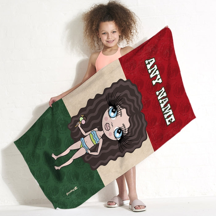 ClaireaBella Girls Love Mexico Flag Beach Towel - Image 1
