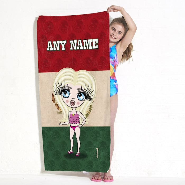 ClaireaBella Girls Love Mexico Flag Beach Towel - Image 4