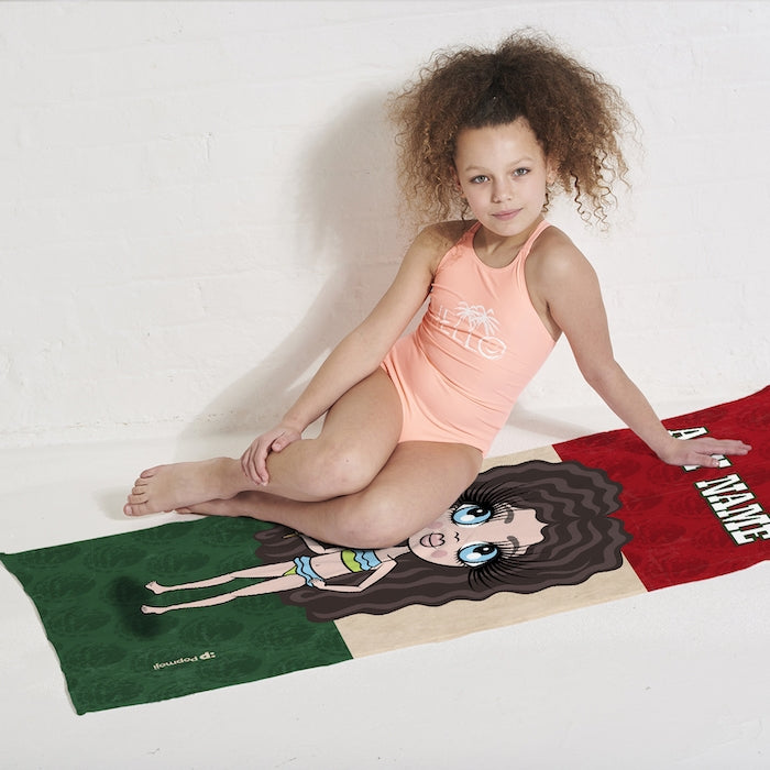 ClaireaBella Girls Love Mexico Flag Beach Towel - Image 5