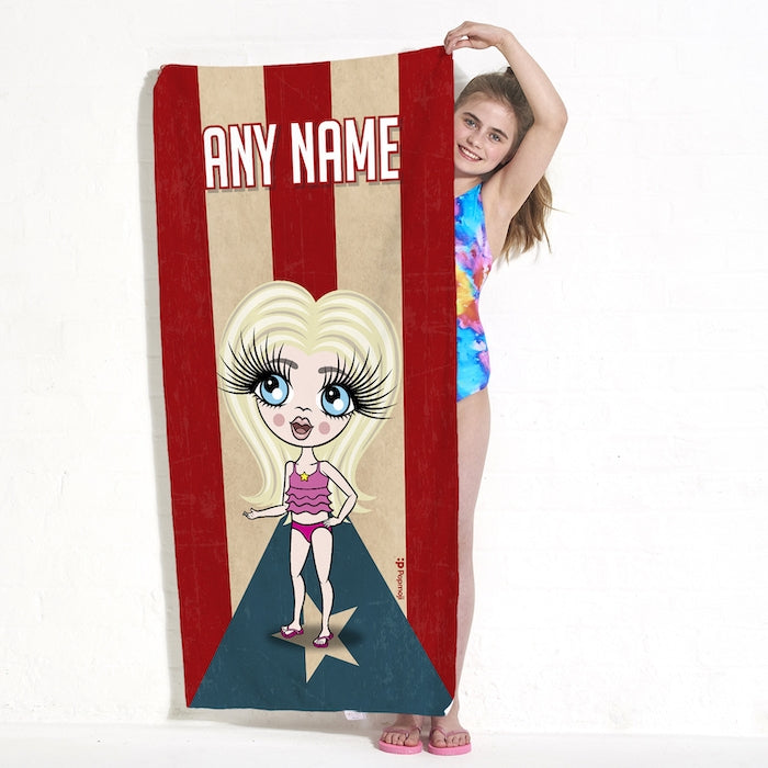 ClaireaBella Girls Love Puerto Rico Flag Beach Towel - Image 3