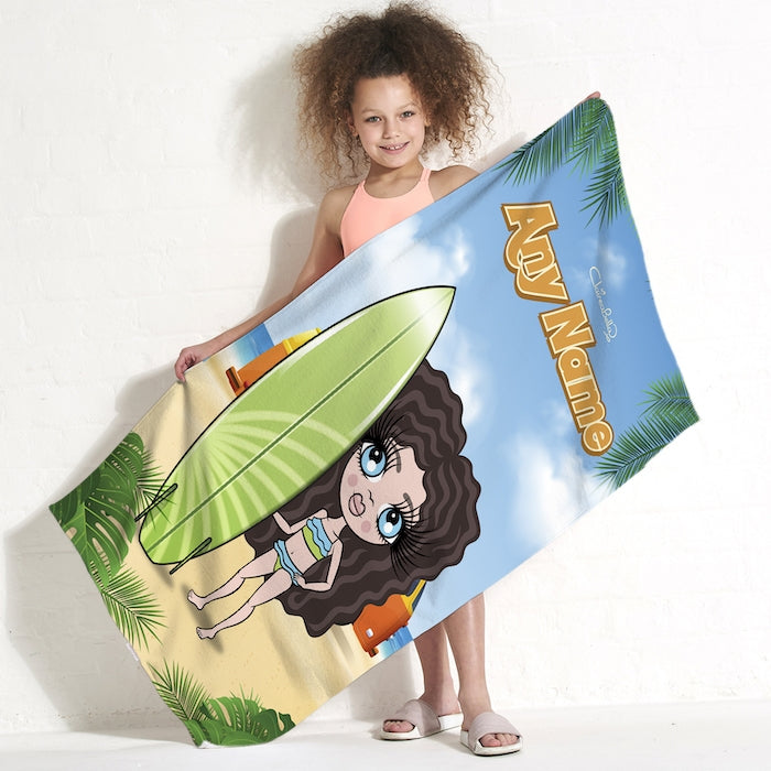 ClaireaBella Girls Surfer Chick Beach Towel - Image 1