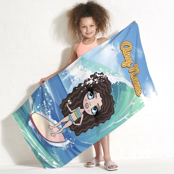 ClaireaBella Girls Surfs Up Beach Towel - Image 1