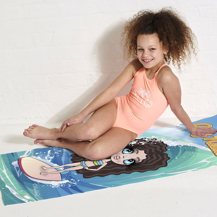 ClaireaBella Girls Surfs Up Beach Towel - Image 5