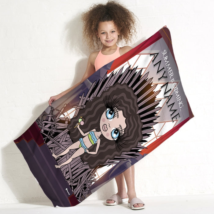 ClaireaBella Girls Throne Beach Towel - Image 1