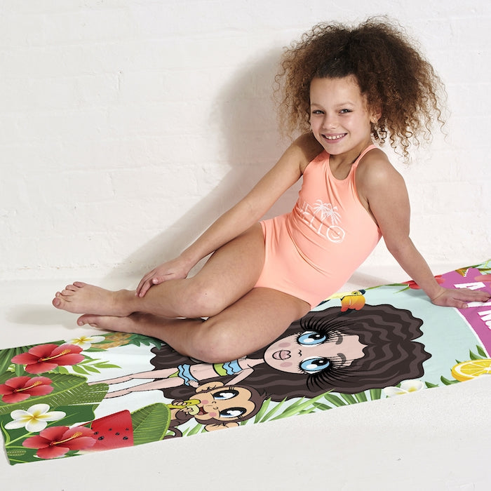 ClaireaBella Girls Tropical Fun Beach Towel - Image 5