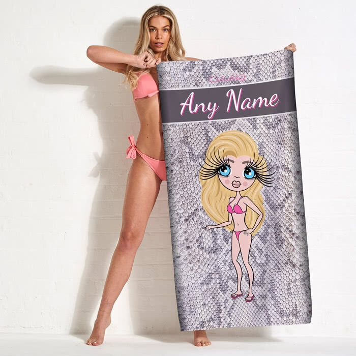 ClaireaBella Snake Print Beach Towel - Image 3