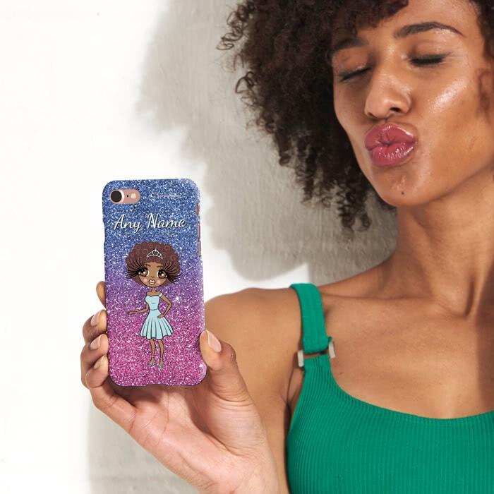 ClaireaBella Personalized Ombre Glitter Effect Phone Case - Image 4
