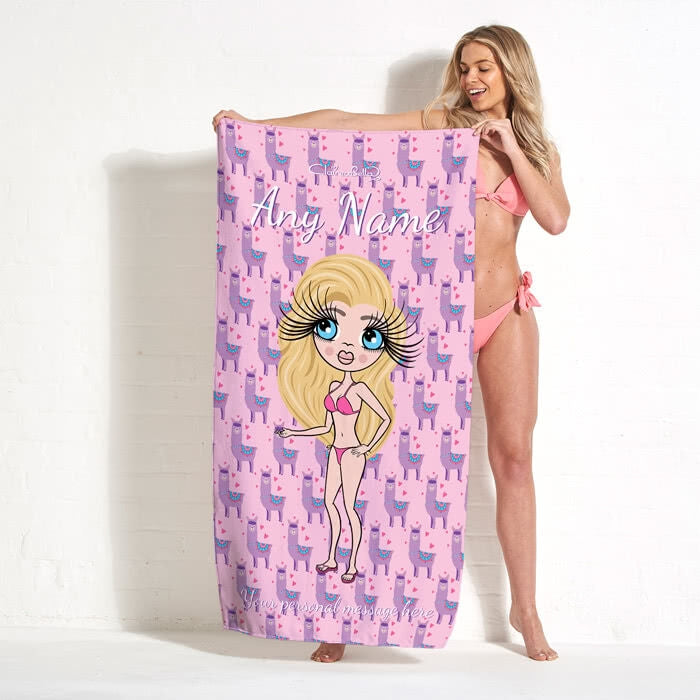 ClaireaBella Llama Love Beach Towel - Image 3
